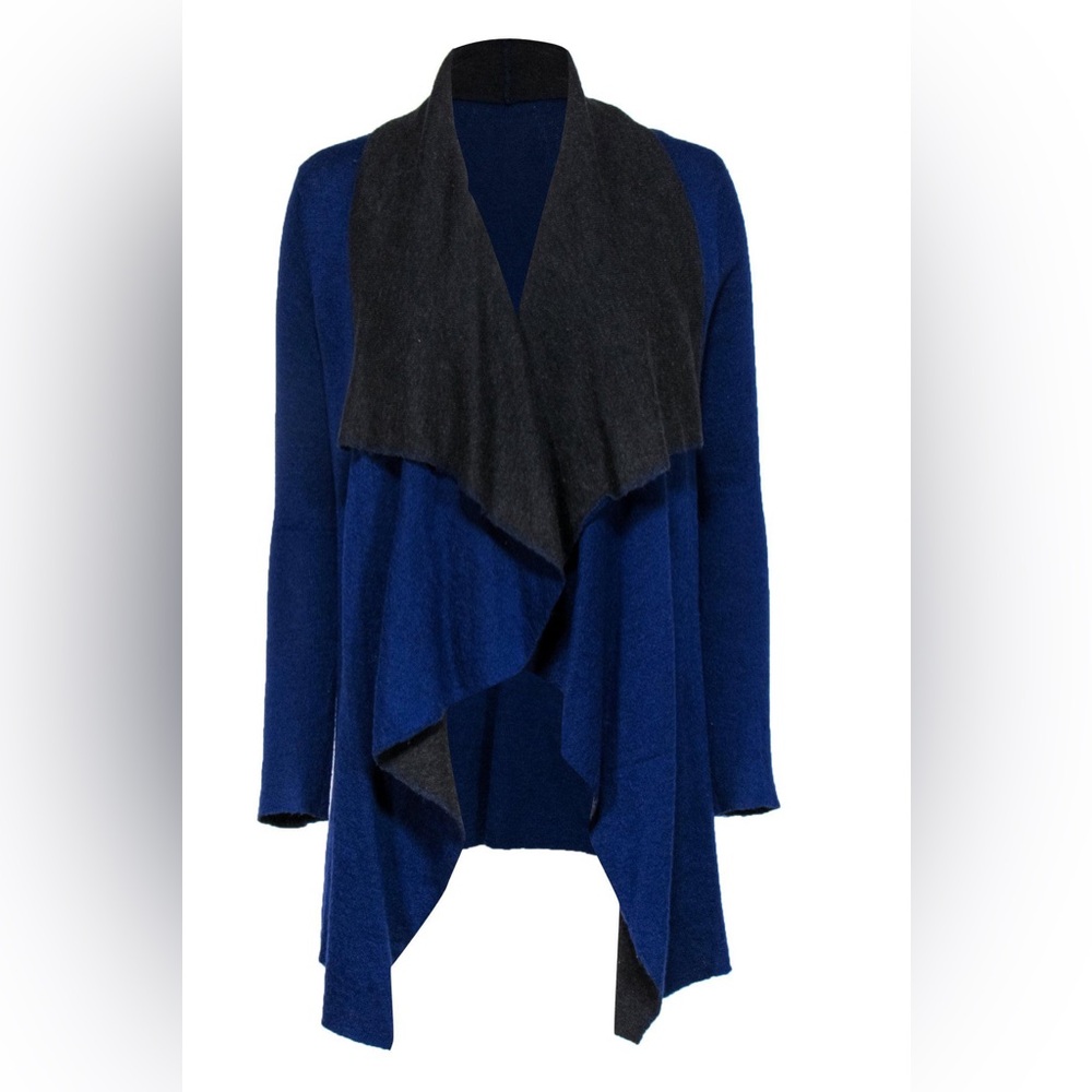EILEEN FISHER Pin Closure Cardigan sweater blue grey petite small